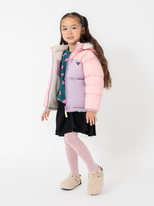 洗える/4WAY】中綿ボア リバーシブルブルゾン_フード取り外し可