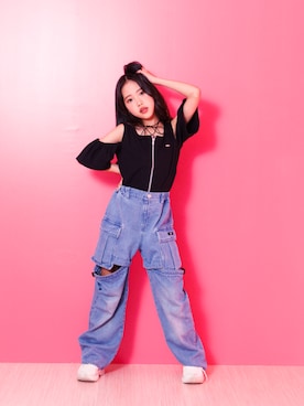 「アイテム（パンツ）」を使った、F.O.OnlineStoreさん（キッズ・140cm）の夏コーディネート