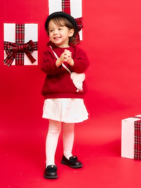 「アイテム（ローファー）」を使った、F.O.OnlineStoreさん（キッズ・90cm）の冬コーディネート