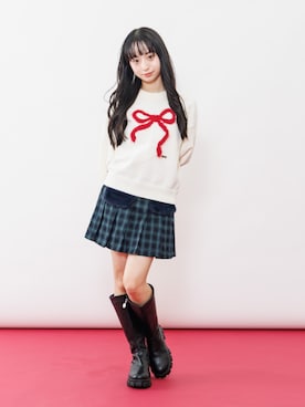 「アイテム（スカート）」を使った、F.O.OnlineStoreさん（キッズ・154cm）の秋コーディネート