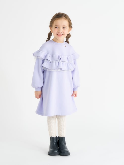 セール】【WEB限定】あったか裏シャギーフリルワンピース_ジュニア対応