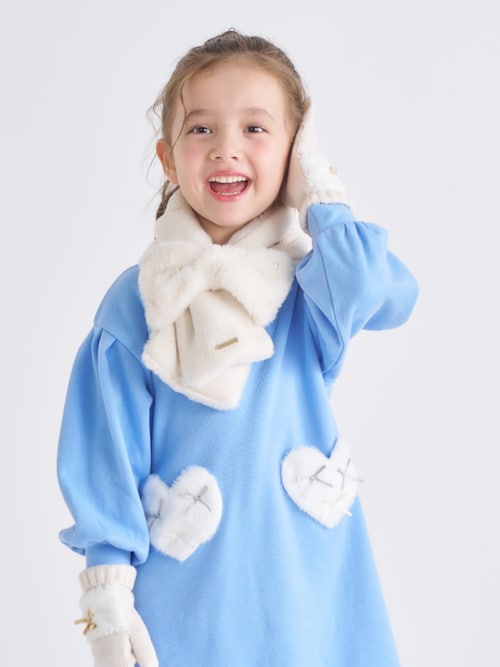 セール】【あったか】裏シャギーハートポケットワンピース_ジュニア