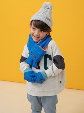 「アイテム（帽子、グレー系）」を使った、F.O.OnlineStoreさん（キッズ・110cm）の冬コーディネート