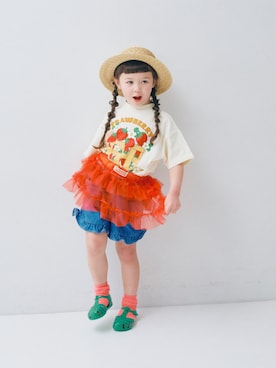 「p.premier（ピードットプルミエ）のアイテム（帽子）」を使った、F.O.OnlineStoreさん（キッズ・110cm）の春コーディネート