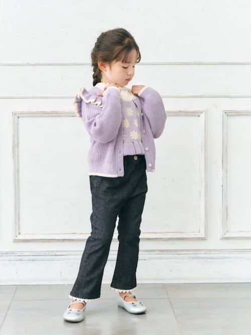 セール】【フレア/あったか】裏起毛ハート・お花ポケットフレアきゅん