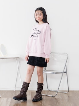 「アイテム（ブラック系）」を使った、F.O.OnlineStoreさん（キッズ・153cm）の冬コーディネート