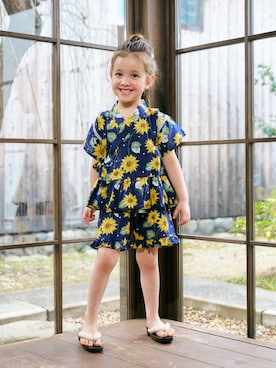 「アイテム（水着/着物・浴衣、ブルー系）」を使った、F.O.OnlineStoreさん（キッズ・110cm）の夏コーディネート
