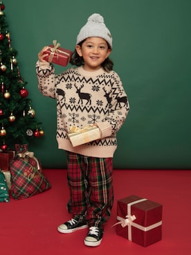 「アイテム（ニット/セーター）」を使った、F.O.OnlineStoreさん（キッズ・110cm）の秋コーディネート