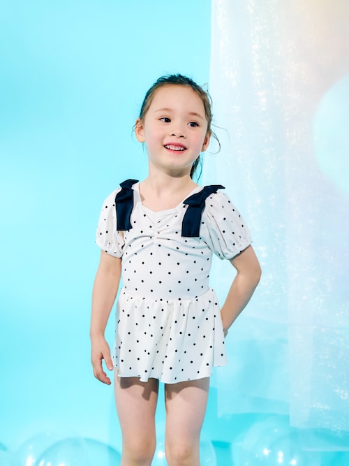 ADEAM カットオフ ショルダー パール リボン パフスリーブ ワンピース ADEAM カットオフ ショルダー パール リボン パフスリーブ ワンピース