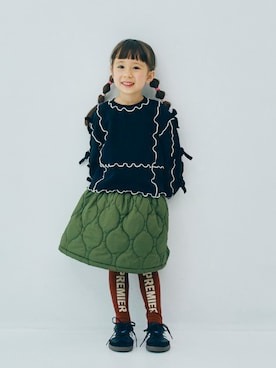 「アイテム（タイツ/ストッキング）」を使った、F.O.OnlineStoreさん（キッズ・110cm）の秋コーディネート