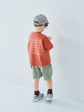 「p.premier（ピードットプルミエ）のイロチ買いしたいカラーリブソックス（ソックス/靴下、ブラウン系）」を使った、F.O.OnlineStoreさん（キッズ・110cm）の春コーディネート