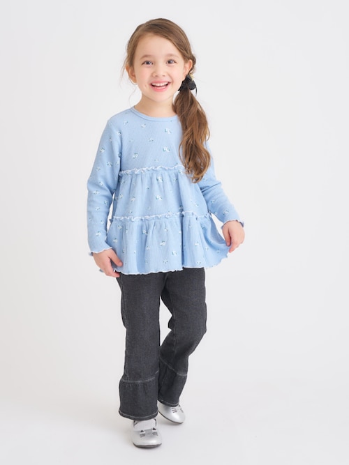 セール】【WEB限定/ジュニア対応】ハートポケット裾フリルパンツ