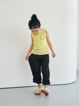 「apres les cours（アプレレクール）の【吸水速乾】無地総柄プリーツレギンスパンツ（その他パンツ、グレー系）」を使った、F.O.OnlineStoreさん（キッズ・110cm）の夏コーディネート