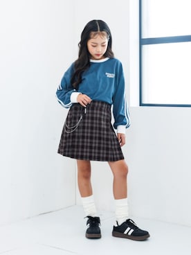 「アイテム（レッグウェア）」を使った、F.O.OnlineStoreさん（キッズ・140cm）の秋コーディネート
