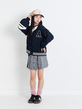 「アイテム（スカート）」を使った、F.O.OnlineStoreさん（キッズ・154cm）の秋コーディネート
