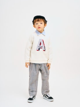 「apres les cours（アプレレクール）のアイテム（帽子）」を使った、F.O.OnlineStoreさん（キッズ・110cm）の春コーディネート