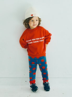 「アイテム（ニットキャップ/ビーニー）」を使った、F.O.OnlineStoreさん（キッズ・90cm）の秋コーディネート