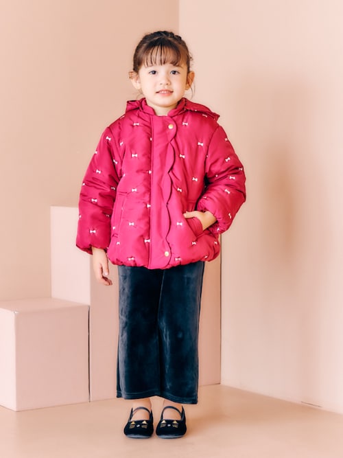 洗える/2WAY】スカラップ刺繍アウター（ダウンジャケット/コート