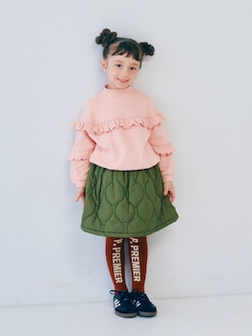 「アイテム（タイツ/ストッキング）」を使った、F.O.OnlineStoreさん（キッズ・110cm）の秋コーディネート