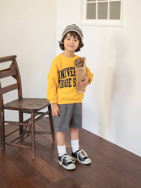 「BREEZE（ブリーズ）の【WEB限定】BOYSフォーマルハーフパンツ_セットアップ可（スーツパンツ、グレー系）」を使った、F.O.OnlineStoreさん（キッズ・110cm）の秋コーディネート