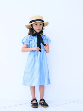 「apres les cours（アプレレクール）のアイテム（帽子）」を使った、F.O.OnlineStoreさん（キッズ・110cm）の夏コーディネート