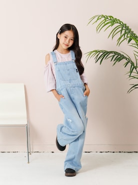 「アイテム（ヘアアクセサリー）」を使った、F.O.OnlineStoreさん（キッズ・140cm）の夏コーディネート