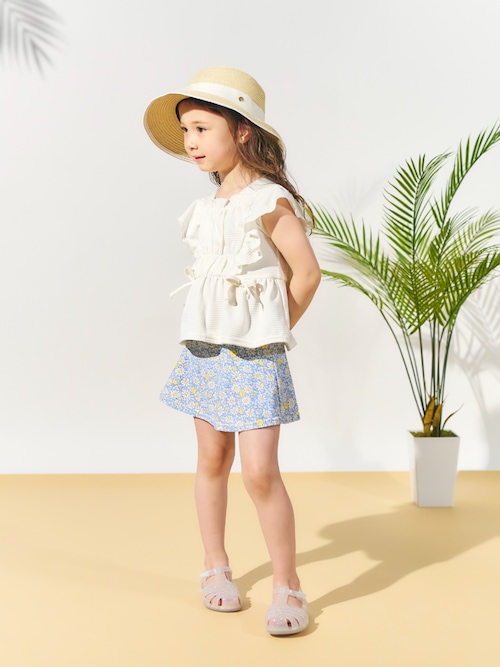 セール】【UVカット/ジュニア対応】レモン・花柄シャーリング