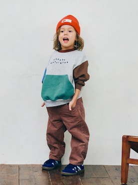 「アイテム（ニットキャップ/ビーニー）」を使った、F.O.OnlineStoreさん（キッズ・110cm）の秋コーディネート