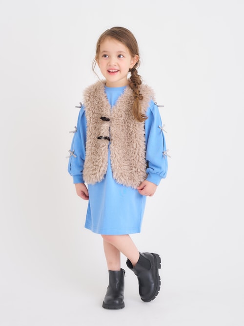 WEB限定/ジュニア対応】袖リボンワンピース（ワンピース）｜apres les