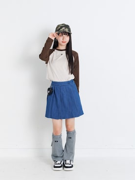 「アイテム（レッグウォーマー）」を使った、F.O.OnlineStoreさん（キッズ・154cm）の夏コーディネート