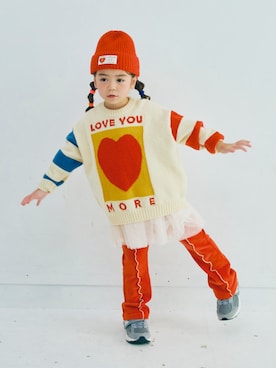 「アイテム（チュニック）」を使った、F.O.OnlineStoreさん（キッズ・110cm）の秋コーディネート