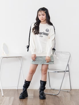 「アイテム（ニット/セーター）」を使った、F.O.OnlineStoreさん（キッズ・153cm）の秋コーディネート