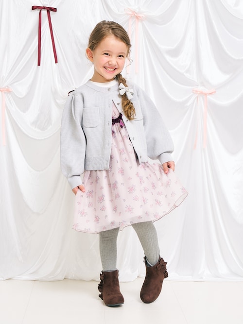 セール】ヴィンテージフラワーワンピース＿アプレレクールマシェリ