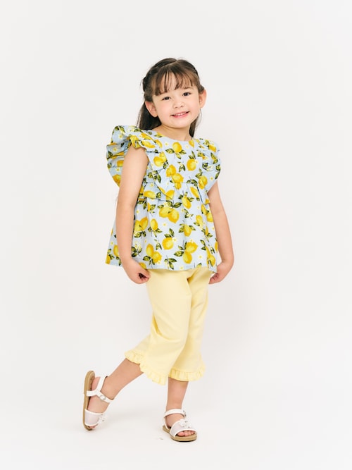 セール】【リンク/ジュニア対応】ハート・レモン柄フリルセットアップ