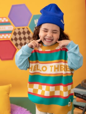「アイテム（ニットキャップ/ビーニー）」を使った、F.O.OnlineStoreさん（キッズ・110cm）の秋コーディネート