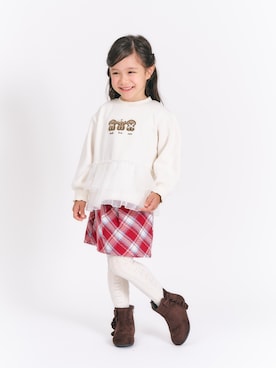 「アイテム（タイツ/ストッキング）」を使った、F.O.OnlineStoreさん（キッズ・110cm）の冬コーディネート