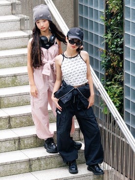 「アイテム（つなぎ/オールインワン）」を使った、F.O.OnlineStoreさん（キッズ・153cm）の夏コーディネート