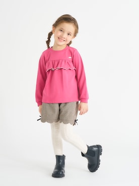 「アイテム（タイツ/ストッキング）」を使った、F.O.OnlineStoreさん（キッズ・110cm）の秋コーディネート