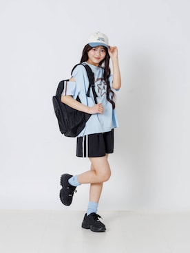 「algy（アルジー）の厚底スニーカー（スニーカー、ブラック系）」を使った、F.O.OnlineStoreさん（キッズ・110cm）の夏コーディネート