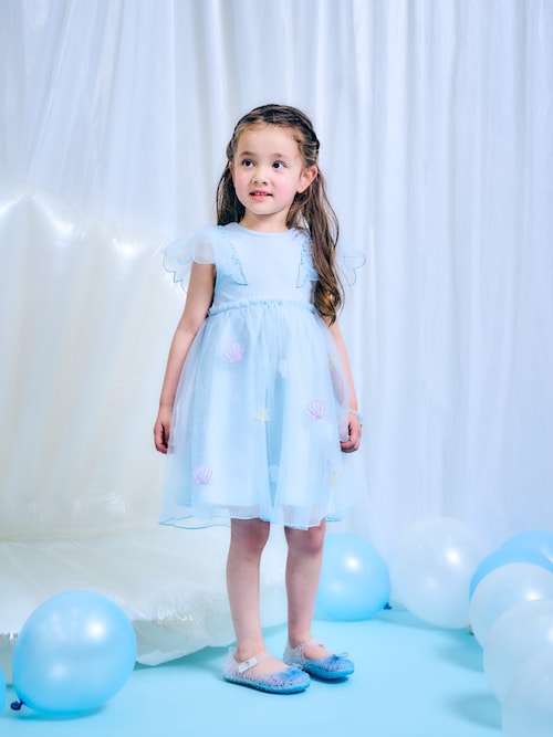 セール】【ジュニア対応】シェルモチーフチュールワンピース