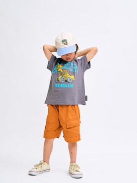 「BREEZE（ブリーズ）のアイテム（キャップ）」を使った、F.O.OnlineStoreさん（キッズ・110cm）の夏コーディネート