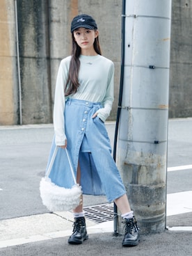 「アイテム（スカート）」を使った、F.O.OnlineStoreさん（キッズ・156cm）の秋コーディネート