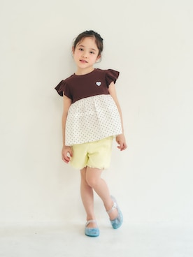 「apres les cours（アプレレクール）のアイテム」を使った、F.O.OnlineStoreさん（キッズ・110cm）の春コーディネート