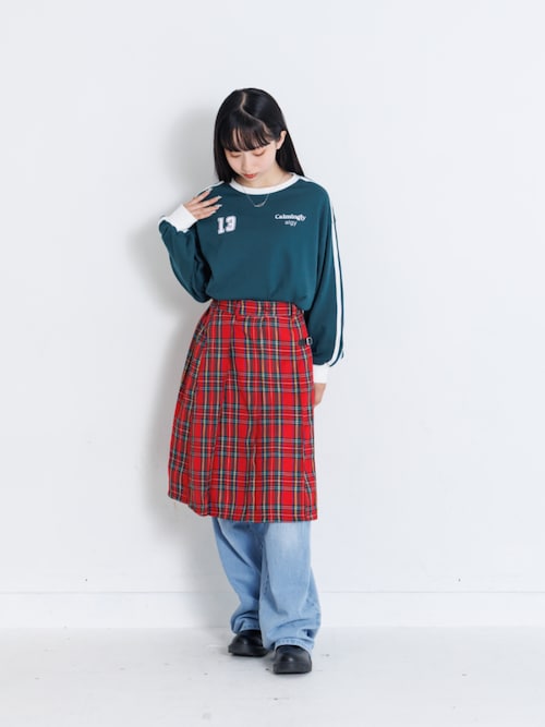 美品 Arpege story サイドプリーツミディスカート チェック Sサイズ セール】ミディプリーツチェックスカート（スカート）｜algy（アルジー