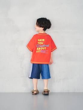 「apres les cours（アプレレクール）のアソートタックショートパンツ（その他パンツ、ブルー系）」を使った、F.O.OnlineStoreさん（キッズ・110cm）の夏コーディネート