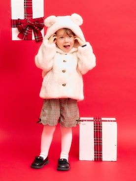 「アイテム（ローファー）」を使った、F.O.OnlineStoreさん（キッズ・90cm）の冬コーディネート