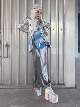 「clubexxのアイテム（ジャケット/アウター、シルバー系）」を使った、WEDNESDAYさん（レディース・163cm）の冬コーディネート