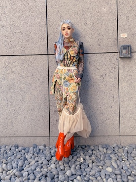 「no brand（ノーブランド）のアイテム（トップス、ベージュ系）」を使った、WEDNESDAYさん（レディース・163cm）の秋コーディネート