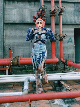 「Jaded London（ジェイデッドロンドン）のアイテム（オールインワン・サロペット）」を使った、WEDNESDAYさん（レディース・163cm）の夏コーディネート