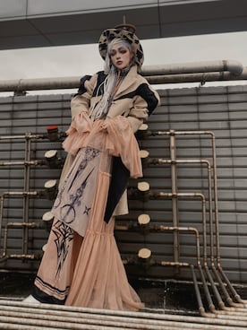 「no brand（ノーブランド）のアイテム（ジャケット/アウター、ベージュ系）」を使った、WEDNESDAYさん（レディース・163cm）の冬コーディネート